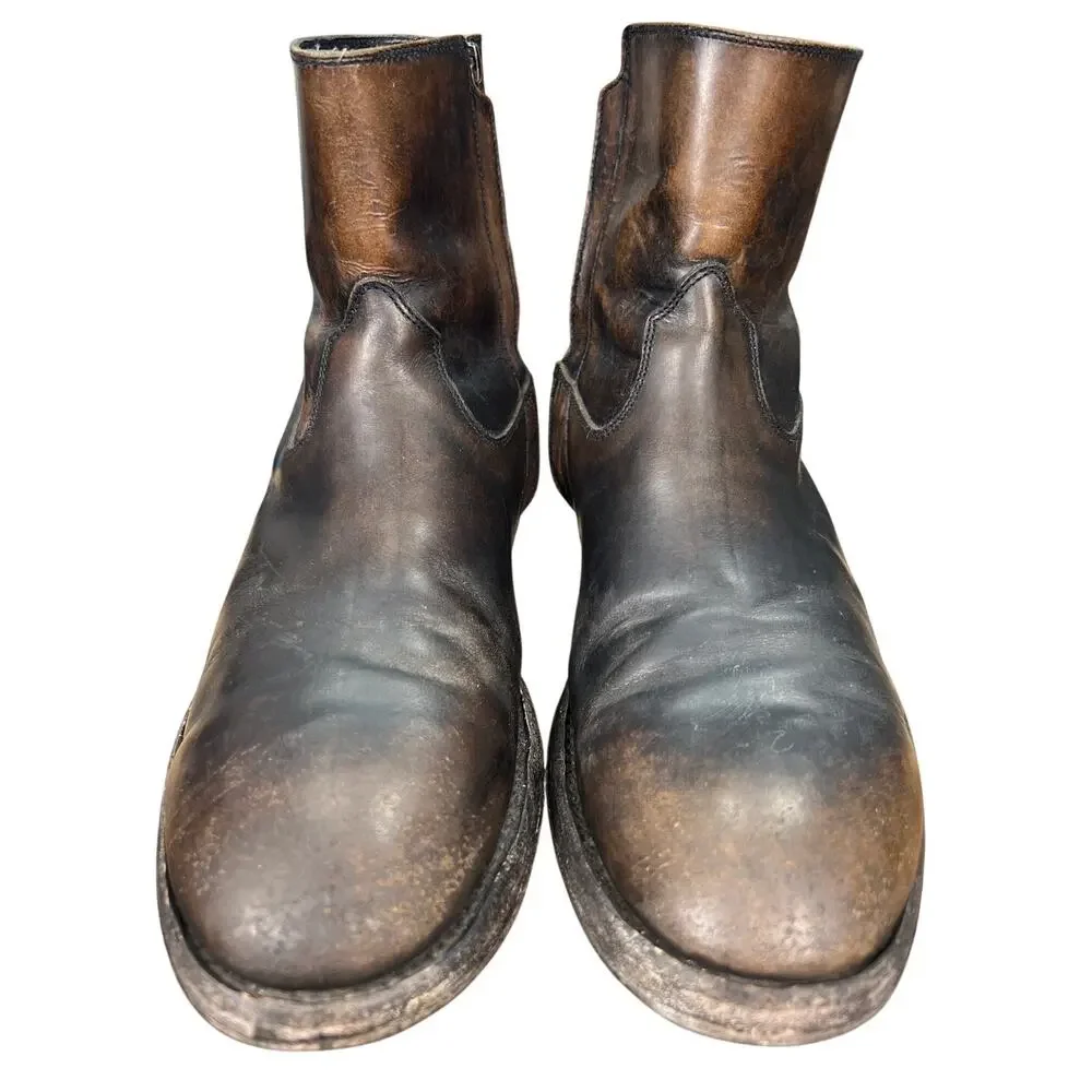 Frye Men’s Bowery Brown Leather Side Zip Chelsea Boot Size US 9 D
